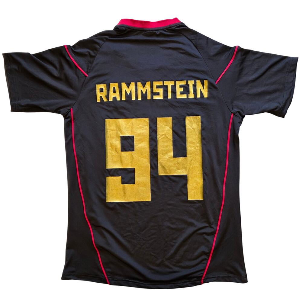 Rammstein Official Soccer Jersey Black Red Gold 94 Metal Band Merch Men's Large